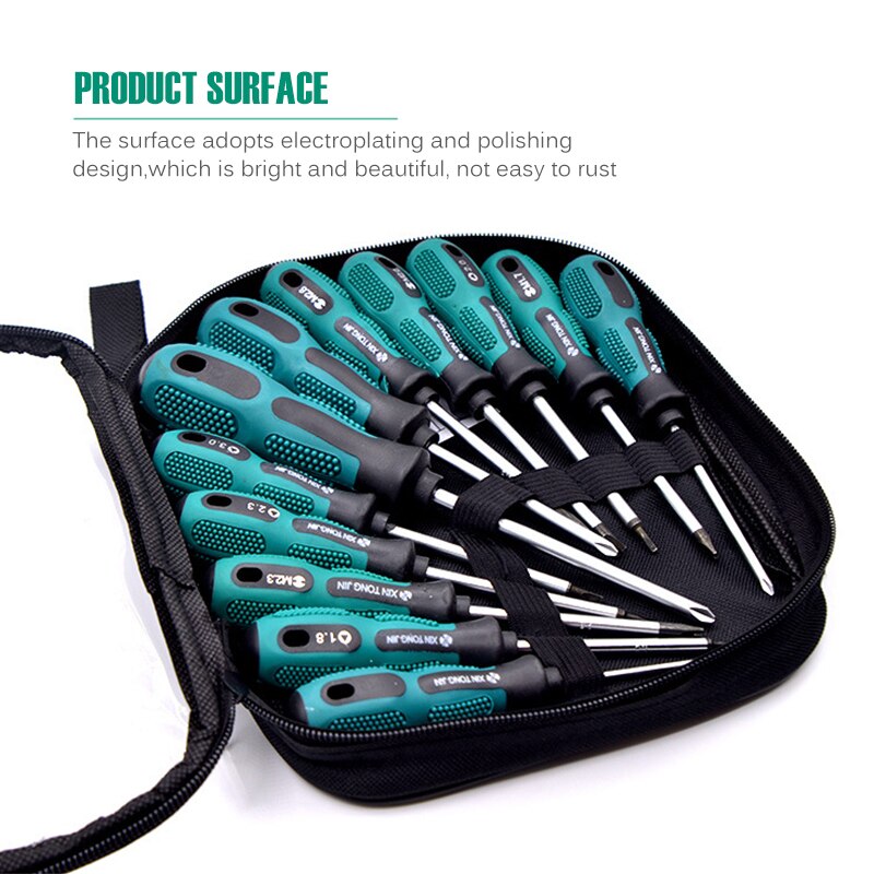 Conjunto de chaves de fenda isoladas com 12 unidades Torx magnética tipo U Conjunto de pontas com cabo de precisão Kit de ferramentas manuais para reparos domésticos