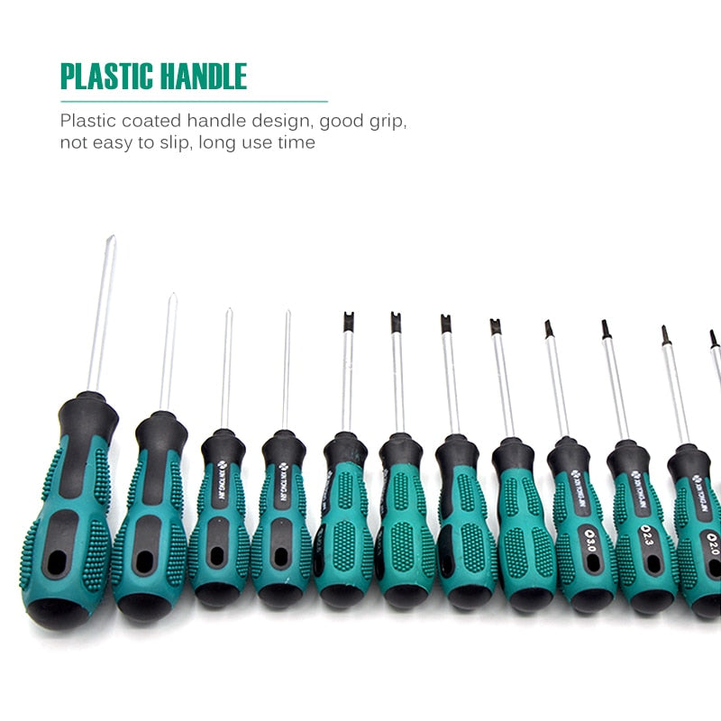 Conjunto de chaves de fenda isoladas com 12 unidades Torx magnética tipo U Conjunto de pontas com cabo de precisão Kit de ferramentas manuais para reparos domésticos