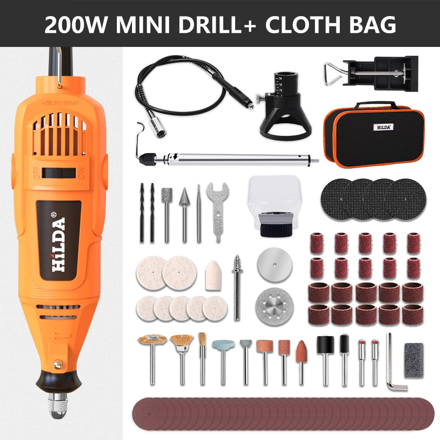 HILDA mini furadeira elétrica moedor caneta gravura mini furadeira elétrica ferramenta rotativa acessórios para máquina de moagem