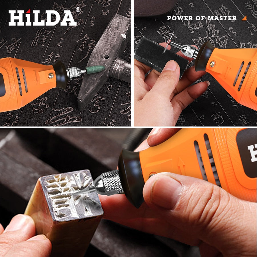 HILDA mini furadeira elétrica moedor caneta gravura mini furadeira elétrica ferramenta rotativa acessórios para máquina de moagem