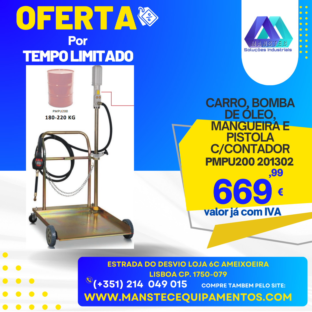 KIT CARRO COM BOMBA DE ÓLEO CARRO, BOMBA DE ÓLEO, MANGUEIRA E PISTOLA C/CONTADOR