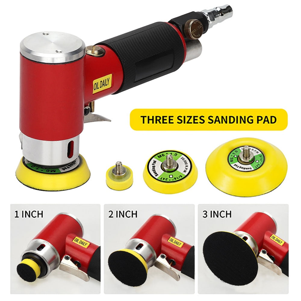 Nova Orbital: Air Sander Mini Pneumática 1 "/2"/3" conjunto de máquina de moagem para polimento de carro polidor de alta velocidade a ar ferramenta pneumática