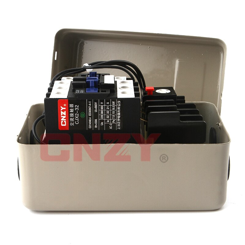 CHAVE DE PARTIDA COM RELÉ TÉRMICO QCX5-220V 380V Bobina AC Contator 4KW 5,5KW 7,5KW 11KW 15 cavalos de potência motor trifásico motor de partida magnético 12A 18A 25A 32A
