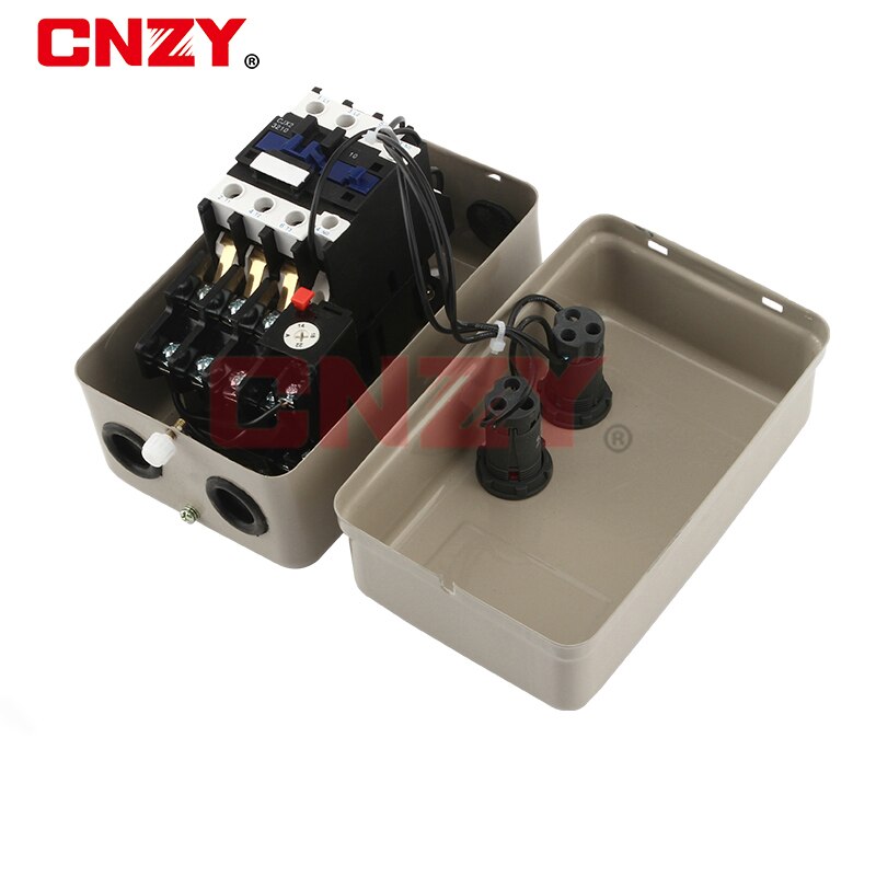CHAVE DE PARTIDA COM RELÉ TÉRMICO QCX5-220V 380V Bobina AC Contator 4KW 5,5KW 7,5KW 11KW 15 cavalos de potência motor trifásico motor de partida magnético 12A 18A 25A 32A