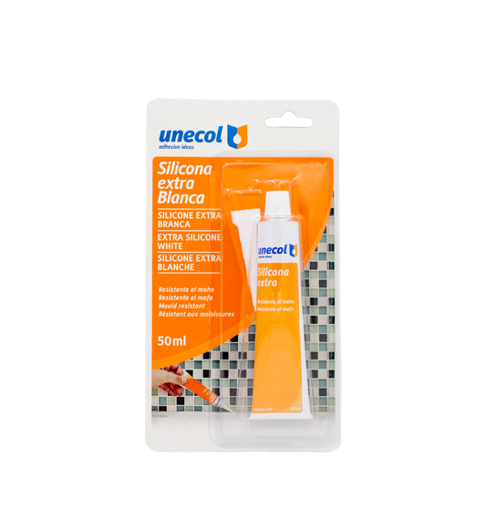 Silicone extra branco Unecol, Bisnaga 50ml