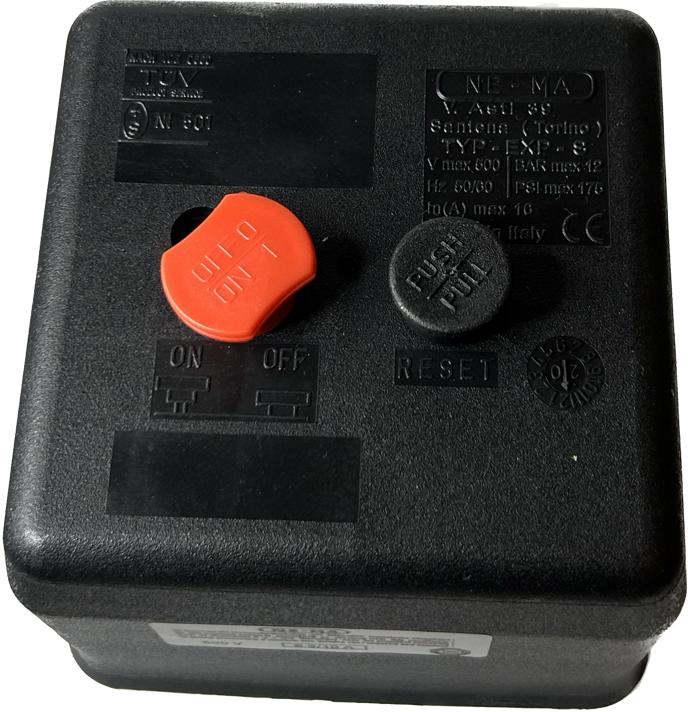 Pressostato para compressor de ar  Industrial Trifásico 380V com proteção para o motor