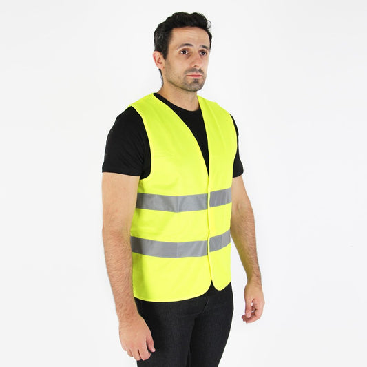 PACOTE COM 12 UNIDADES DE COLETES ALTA VISIBILIDADE AMARELO DISPONIVEL EM L, XL E XXL