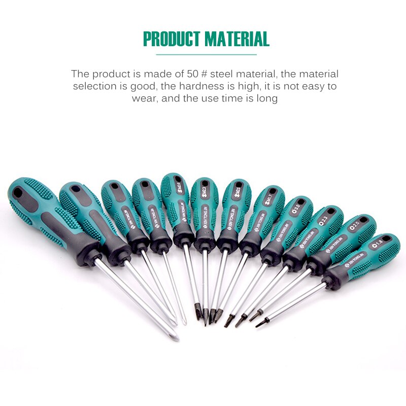 Conjunto de chaves de fenda isoladas com 12 unidades Torx magnética tipo U Conjunto de pontas com cabo de precisão Kit de ferramentas manuais para reparos domésticos
