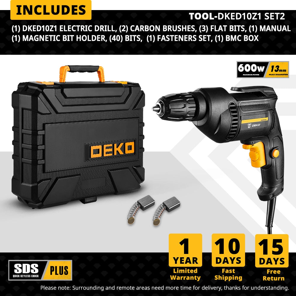 DEKO 220 Barbequim  Elétrica 2 Funções Elétrica Furadeira de Martelo Rotativo Ferramentas Elétricas (Série DKIDZ)