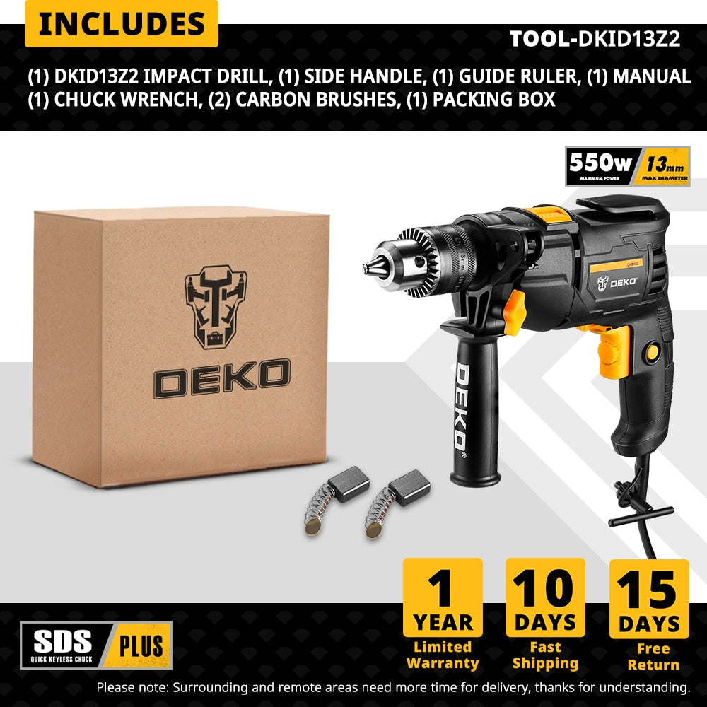 DEKO 220 Barbequim  Elétrica 2 Funções Elétrica Furadeira de Martelo Rotativo Ferramentas Elétricas (Série DKIDZ)