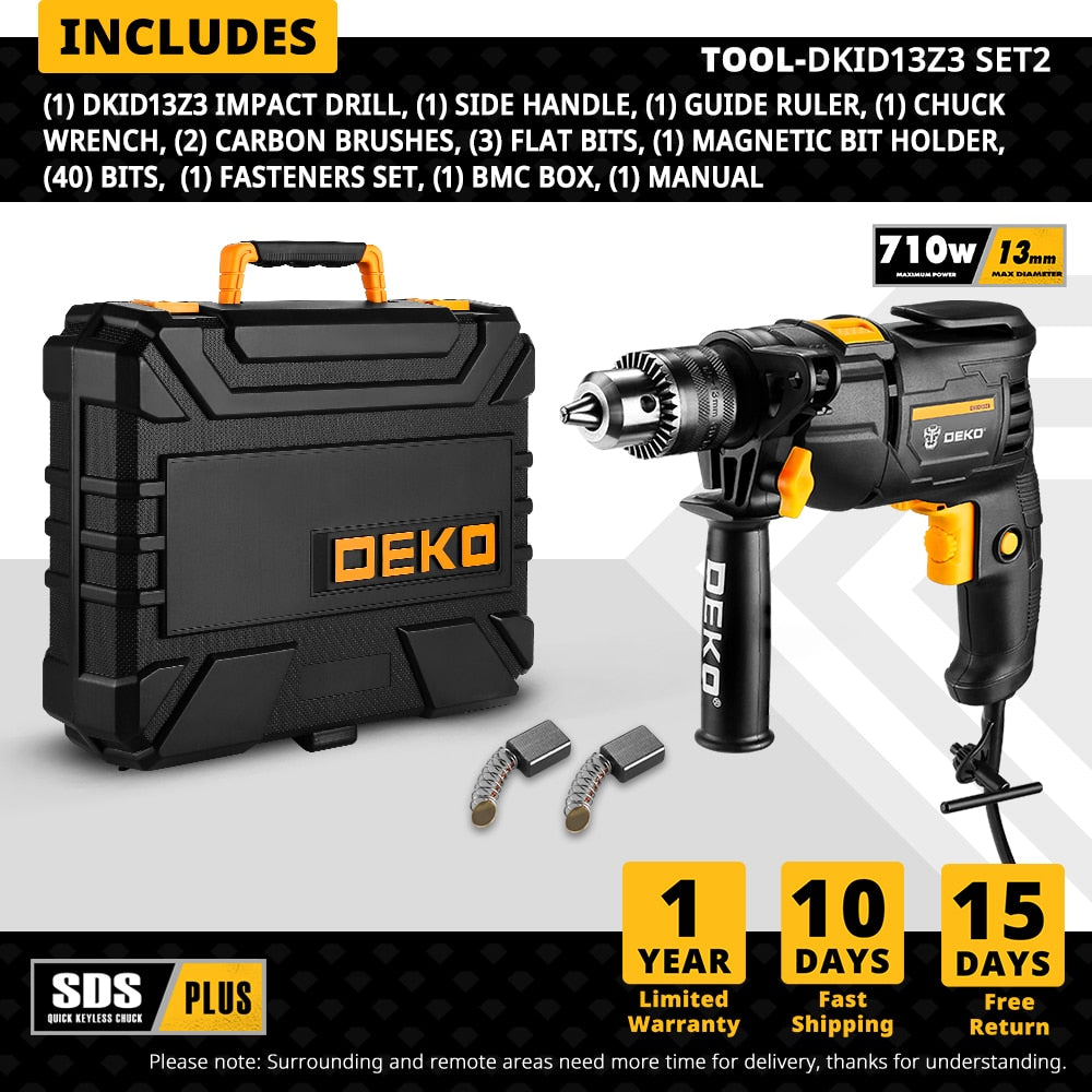 DEKO 220 Barbequim  Elétrica 2 Funções Elétrica Furadeira de Martelo Rotativo Ferramentas Elétricas (Série DKIDZ)