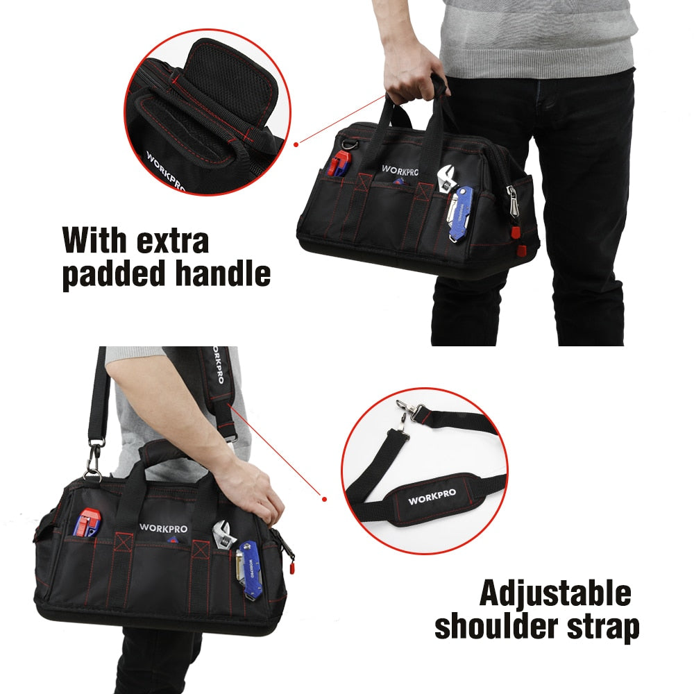 Bolsa de ferramentas WORKPRO, bolsa  à prova d'água multifuncional organizador de ferramentas de lona para instalação de reparos HVAC