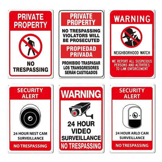 Sinalização de Aviso de Propriedade Privada Garagem Pública Oficina Placas de Parede