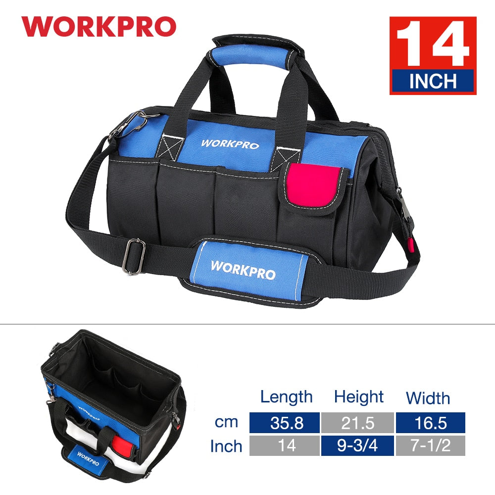 Bolsa para ferramentas WORKPRO Bolsa para eletricista organizadores de ferramentas Bolsa para guardar ferramentas à prova d'água