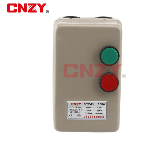 CHAVE DE PARTIDA COM RELÉ TÉRMICO QCX5-220V 380V Bobina AC Contator 4KW 5,5KW 7,5KW 11KW 15 cavalos de potência motor trifásico motor de partida magnético 12A 18A 25A 32A