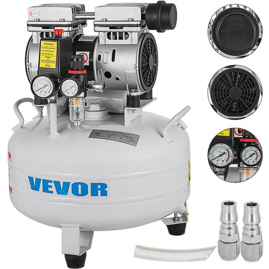 Compressor de Ar Sem Óleo 0.75HP 48dB 110L/min 550W Precisão 25L Silencioso Clínica Médica Odontológica