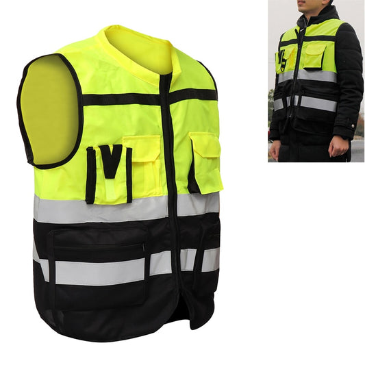Colete refletivo de segurança de alta visibilidade com bolsos design colete refletivo segurança no trânsito ao ar livre