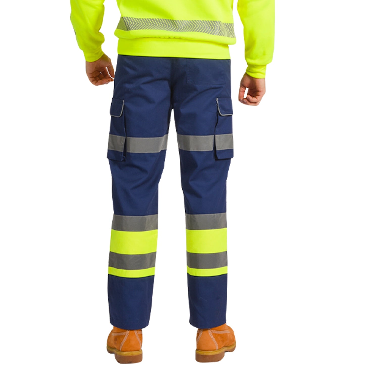 Calças refletivas de Alta Resistência AYKRM hivis Bolsos funcionais Calças de segurança resistentes ao desgaste Inverno Trabalho Moda Cor 5XL