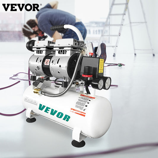 Compressor de ar silencioso VEVOR 9/25/30L portátil sem óleo bomba de compressor de ar