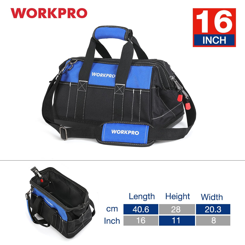Bolsa para ferramentas WORKPRO Bolsa para eletricista organizadores de ferramentas Bolsa para guardar ferramentas à prova d'água